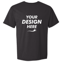 ComfortWash by Hanes Men's Garment-Dyed T-Shirt, Black, Front view, Mockup