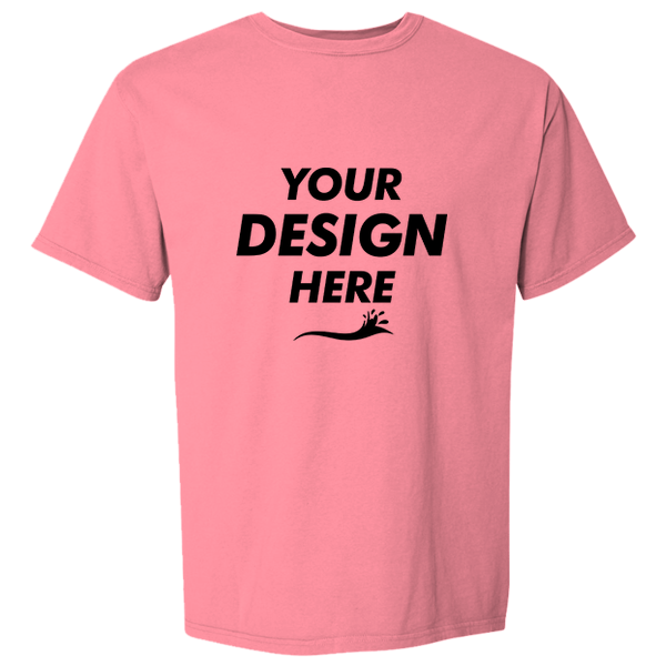 ComfortWash by Hanes Men's Garment-Dyed T-Shirt, Coral Craze, Front view, Mockup