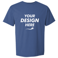 ComfortWash by Hanes Men's Garment-Dyed T-Shirt, Deep Forte Blue, Front view, Mockup