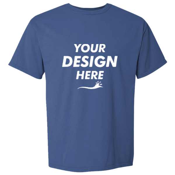 ComfortWash by Hanes Men's Garment-Dyed T-Shirt, Deep Forte Blue, Front view, Mockup