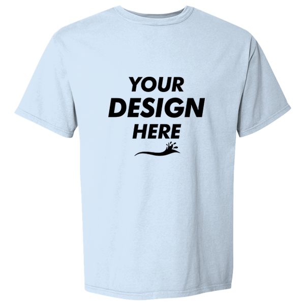 ComfortWash by Hanes Men's Garment-Dyed T-Shirt, Soothing Blue, Front view, Mockup