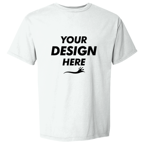 ComfortWash by Hanes Men's Garment-Dyed T-Shirt, White, Front view, Mockup
