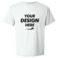 ComfortWash by Hanes Men's Garment-Dyed T-Shirt, White, Front view, Mockup