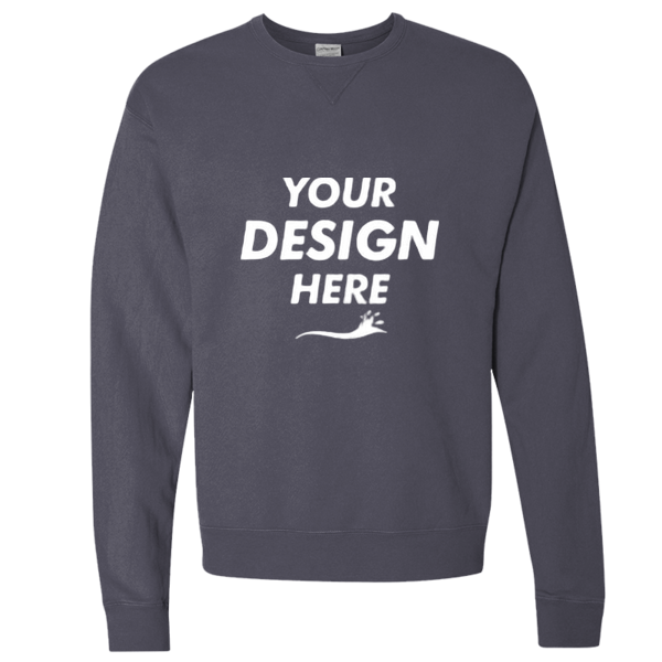 ComfortWash by Hanes Unisex Garment-Dyed Crewneck Sweatshirt, Anchor Slate, Front view, Mockup