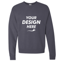 ComfortWash by Hanes Unisex Garment-Dyed Crewneck Sweatshirt, Anchor Slate, Front view, Mockup