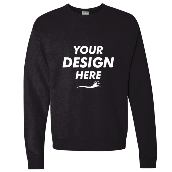 ComfortWash by Hanes Unisex Garment-Dyed Crewneck Sweatshirt, Black, Front view, Mockup