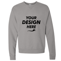 ComfortWash by Hanes Unisex Garment-Dyed Crewneck Sweatshirt, Concrete Grey, Front view, Mockup