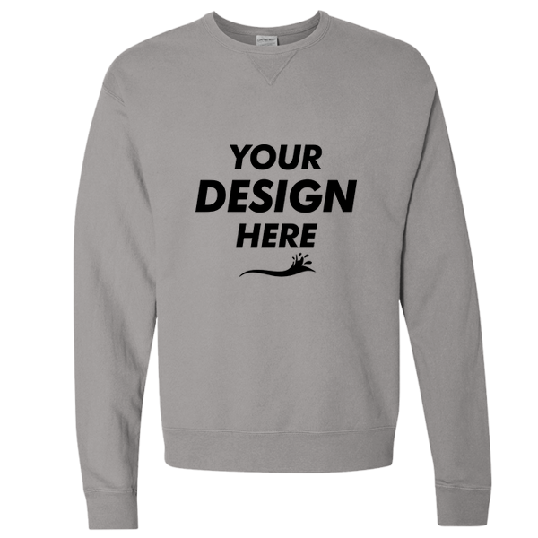 ComfortWash by Hanes Unisex Garment-Dyed Crewneck Sweatshirt, Concrete Grey, Front view, Mockup