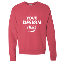 ComfortWash by Hanes Unisex Garment-Dyed Crewneck Sweatshirt, Crimson Fall, Front view, Mockup