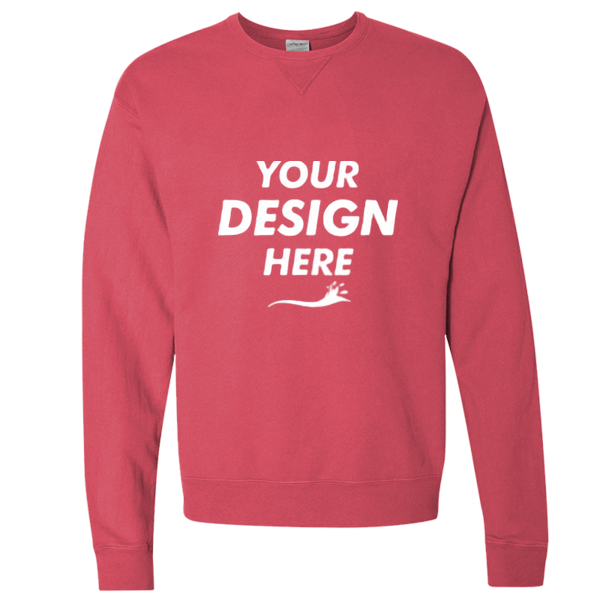 ComfortWash by Hanes Unisex Garment-Dyed Crewneck Sweatshirt, Crimson Fall, Front view, Mockup