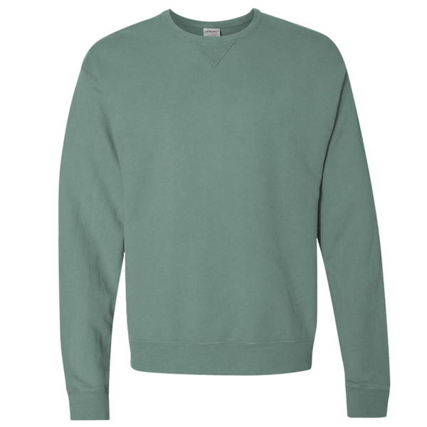 ComfortWash by Hanes Unisex Garment-Dyed Crewneck Sweatshirt, Cypress Green, Front view