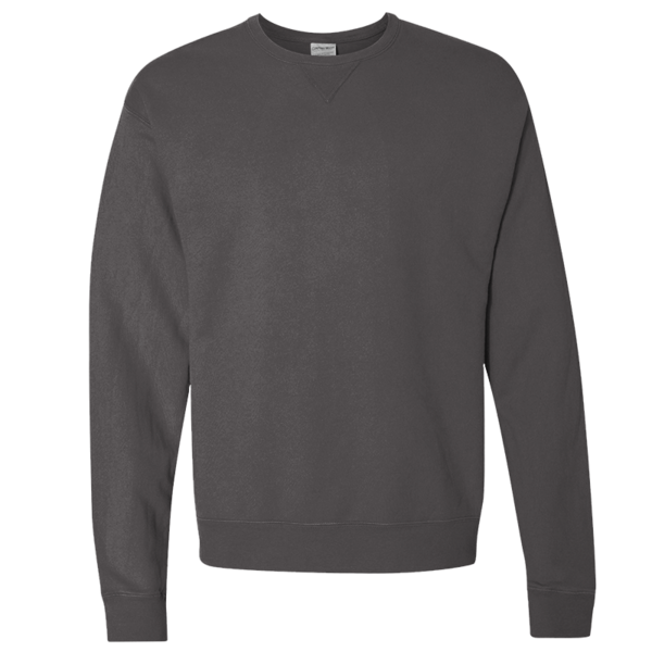 ComfortWash by Hanes Unisex Garment-Dyed Crewneck Sweatshirt, New Railroad Grey, Front view
