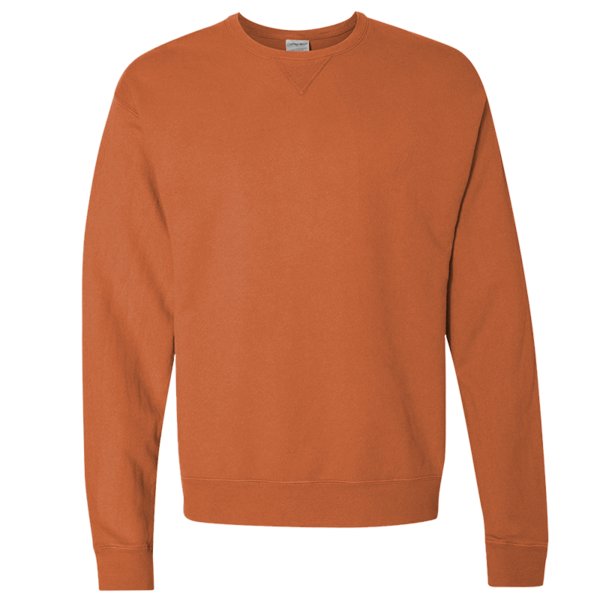 ComfortWash by Hanes Unisex Garment-Dyed Crewneck Sweatshirt, Texas Orange, Front view