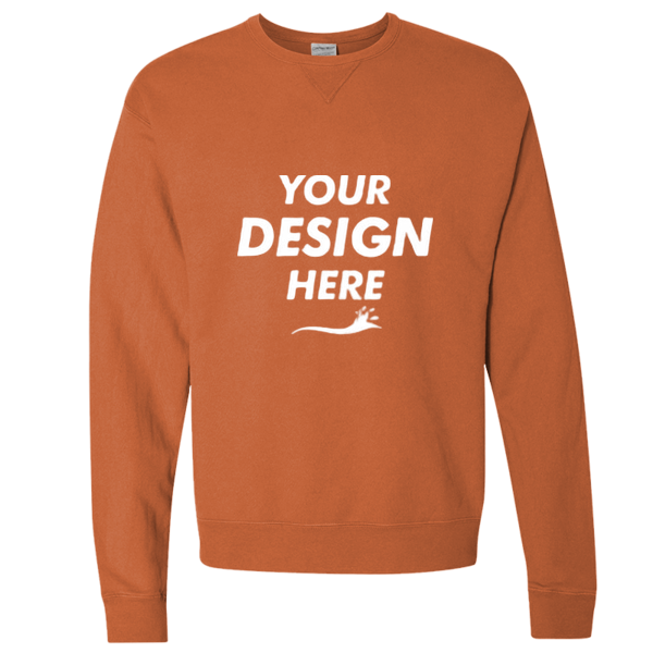 ComfortWash by Hanes Unisex Garment-Dyed Crewneck Sweatshirt, Texas Orange, Front view, Mockup