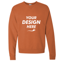 ComfortWash by Hanes Unisex Garment-Dyed Crewneck Sweatshirt, Texas Orange, Front view, Mockup