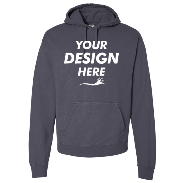ComfortWash by Hanes Unisex Garment-Dyed Hooded Sweatshirt, Anchor Slate, Front view, Mockup