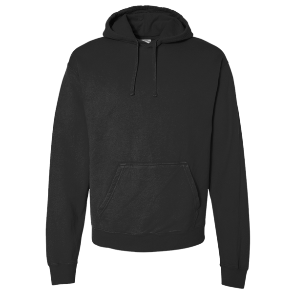 ComfortWash by Hanes Unisex Garment-Dyed Hooded Sweatshirt, Black, Front view