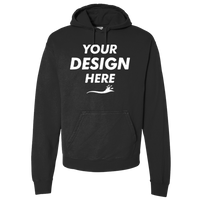 ComfortWash by Hanes Unisex Garment-Dyed Hooded Sweatshirt, Black, Front view, Mockup