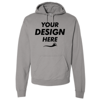 ComfortWash by Hanes Unisex Garment-Dyed Hooded Sweatshirt, Concrete Grey, Front view, Mockup