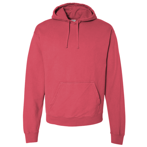 ComfortWash by Hanes Unisex Garment-Dyed Hooded Sweatshirt, Crimson Fall, Front view