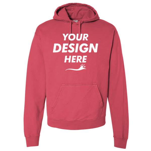 ComfortWash by Hanes Unisex Garment-Dyed Hooded Sweatshirt, Crimson Fall, Front view, Mockup
