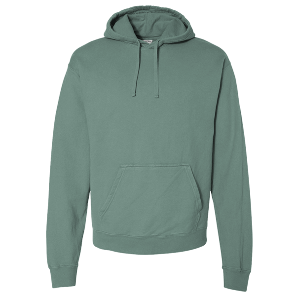 ComfortWash by Hanes Unisex Garment-Dyed Hooded Sweatshirt, Cypress Green, Front view