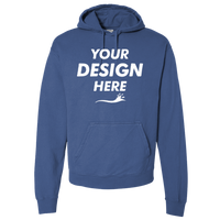 ComfortWash by Hanes Unisex Garment-Dyed Hooded Sweatshirt, Deep Forte Blue, Front view, Mockup