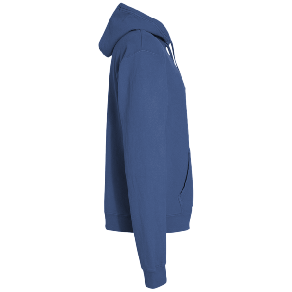 ComfortWash by Hanes Unisex Garment-Dyed Hooded Sweatshirt, Deep Forte Blue, Right Sleeve view