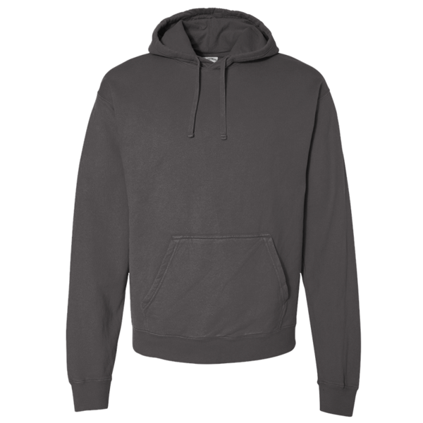 ComfortWash by Hanes Unisex Garment-Dyed Hooded Sweatshirt, New Railroad Grey, Front view