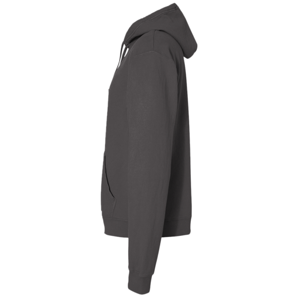 ComfortWash by Hanes Unisex Garment-Dyed Hooded Sweatshirt, New Railroad Grey, Left Sleeve view