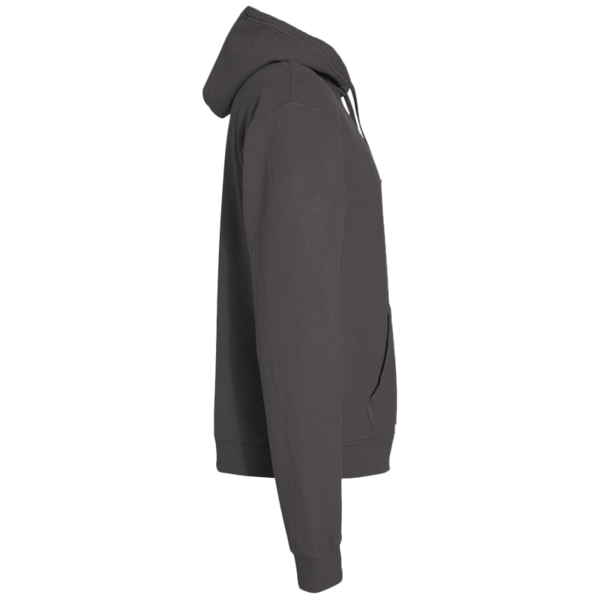 ComfortWash by Hanes Unisex Garment-Dyed Hooded Sweatshirt, New Railroad Grey, Right Sleeve view