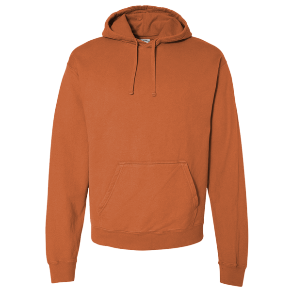 ComfortWash by Hanes Unisex Garment-Dyed Hooded Sweatshirt, Texas Orange, Front view