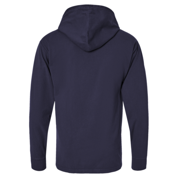 ComfortWash by Hanes Unisex Garment-Dyed Jersey Hooded Long Sleeve T-Shirt, Anchor Slate, Back view