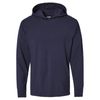 ComfortWash by Hanes Unisex Garment-Dyed Jersey Hooded Long Sleeve T-Shirt, Anchor Slate, Front view