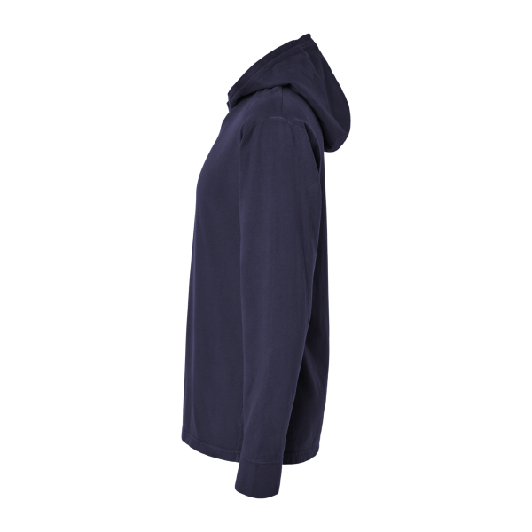 ComfortWash by Hanes Unisex Garment-Dyed Jersey Hooded Long Sleeve T-Shirt, Anchor Slate, Left Sleeve view