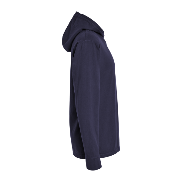 ComfortWash by Hanes Unisex Garment-Dyed Jersey Hooded Long Sleeve T-Shirt, Anchor Slate, Right Sleeve view