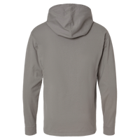 ComfortWash by Hanes Unisex Garment-Dyed Jersey Hooded Long Sleeve T-Shirt, Concrete Grey, Back view
