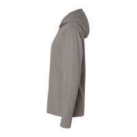 ComfortWash by Hanes Unisex Garment-Dyed Jersey Hooded Long Sleeve T-Shirt, Concrete Grey, Left Sleeve view
