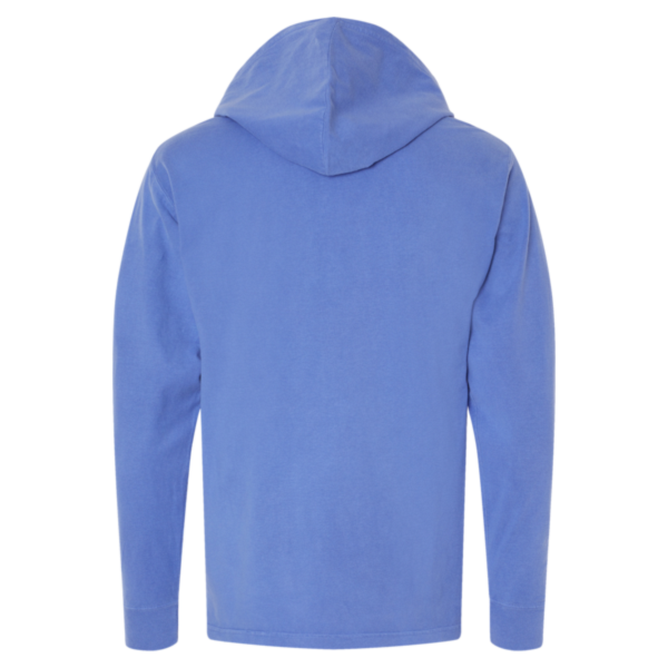 ComfortWash by Hanes Unisex Garment-Dyed Jersey Hooded Long Sleeve T-Shirt, Deep Forte Blue, Back view