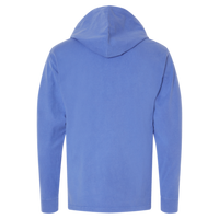 ComfortWash by Hanes Unisex Garment-Dyed Jersey Hooded Long Sleeve T-Shirt, Deep Forte Blue, Back view