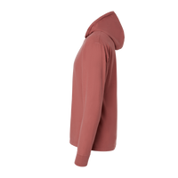 ComfortWash by Hanes Unisex Garment-Dyed Jersey Hooded Long Sleeve T-Shirt, Nantucket Red, Left Sleeve view