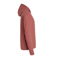 ComfortWash by Hanes Unisex Garment-Dyed Jersey Hooded Long Sleeve T-Shirt, Nantucket Red, Right Sleeve view