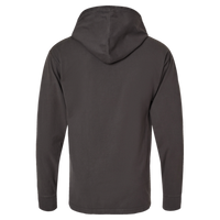 ComfortWash by Hanes Unisex Garment-Dyed Jersey Hooded Long Sleeve T-Shirt, New Railroad Grey, Back view