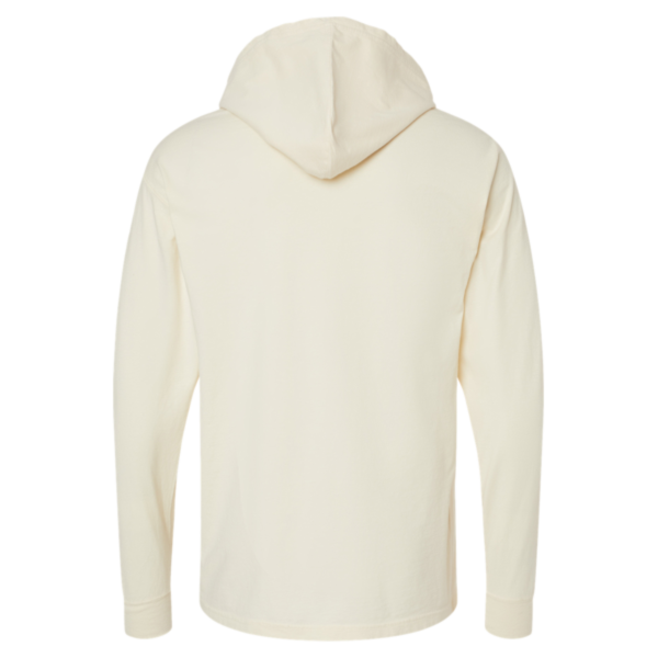 ComfortWash by Hanes Unisex Garment-Dyed Jersey Hooded Long Sleeve T-Shirt, Parchment, Back view