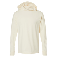 ComfortWash by Hanes Unisex Garment-Dyed Jersey Hooded Long Sleeve T-Shirt, Parchment, Front view