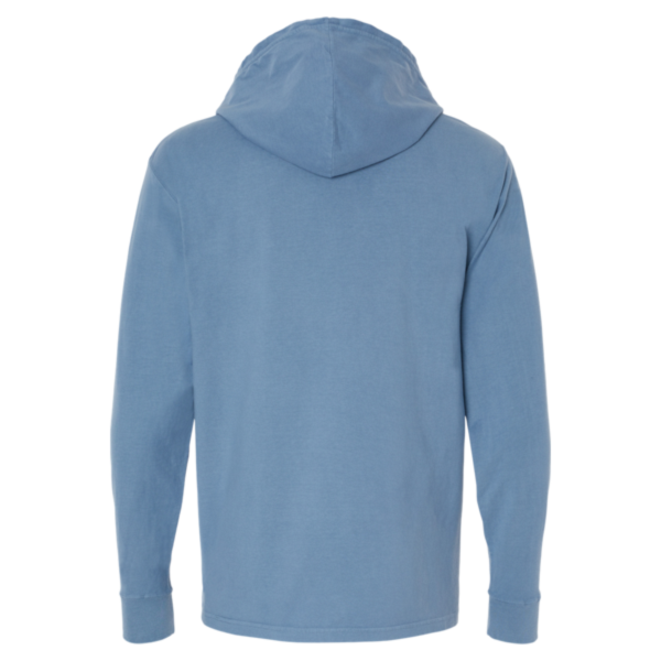 ComfortWash by Hanes Unisex Garment-Dyed Jersey Hooded Long Sleeve T-Shirt, Saltwater, Back view
