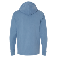 ComfortWash by Hanes Unisex Garment-Dyed Jersey Hooded Long Sleeve T-Shirt, Saltwater, Back view