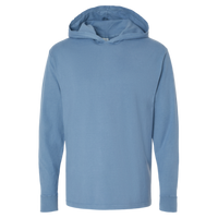 ComfortWash by Hanes Unisex Garment-Dyed Jersey Hooded Long Sleeve T-Shirt, Saltwater, Front view
