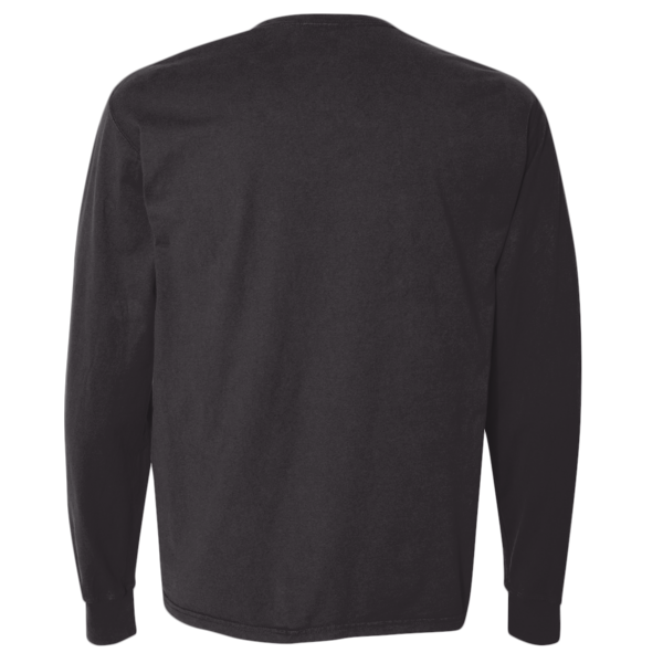 ComfortWash by Hanes Unisex Garment-Dyed Long Sleeve T-Shirt, Black, Back view