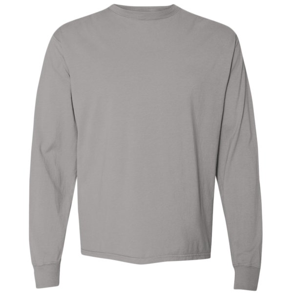 ComfortWash by Hanes Unisex Garment-Dyed Long Sleeve T-Shirt, Concrete Grey, Front view